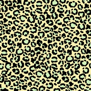 Leopard Pattern in Mint Green on Oatmeal