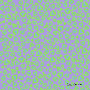 Valentine Leopard Pattern in Green on Pastel Blue