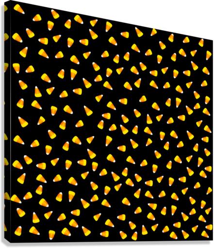 Candy Corn Pattern on black Canvas Print