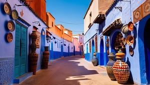 Moroccan Street Art: Blue & Orange Charm of Chefchaouen