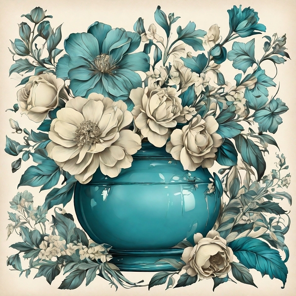 Default The fiori Edith Holden style Blue and Ivo Print