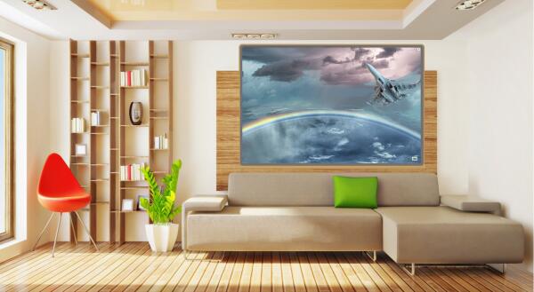 Art rainbow storm   on wall 1 Print