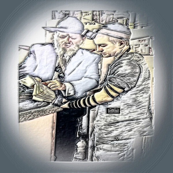 helping a young man with TEFILIN 1 Imprimer