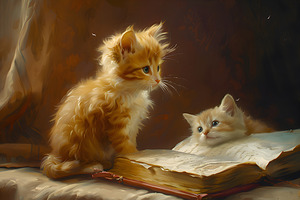 Cute Kitten Realistic Painting10