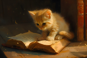 Cute Kitten Realistic Painting12