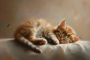 Cute Kitten Realistic Painting22