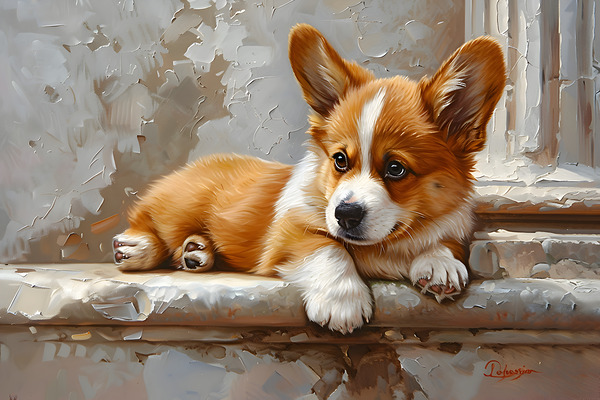 Puppy Paintings by Museblot 18 Print