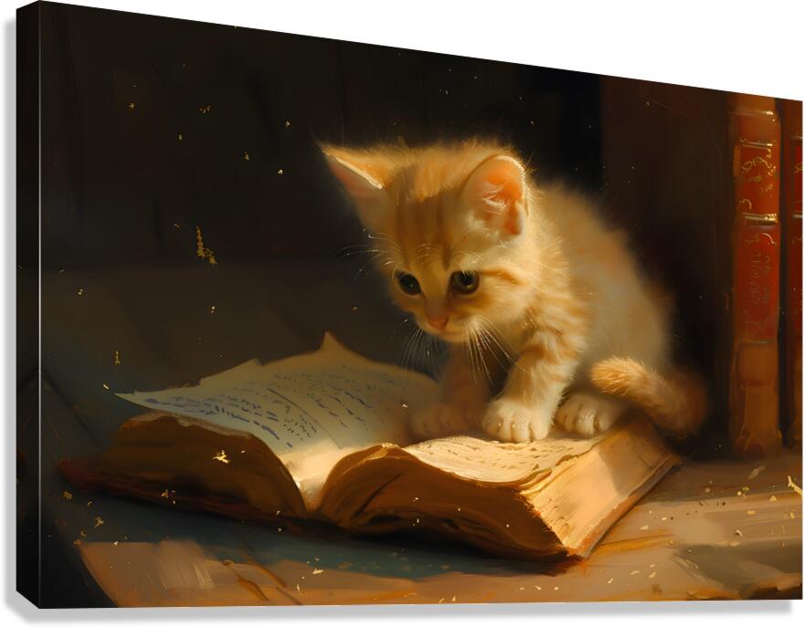 Cute Kitten Realistic Painting12 Canvas Print