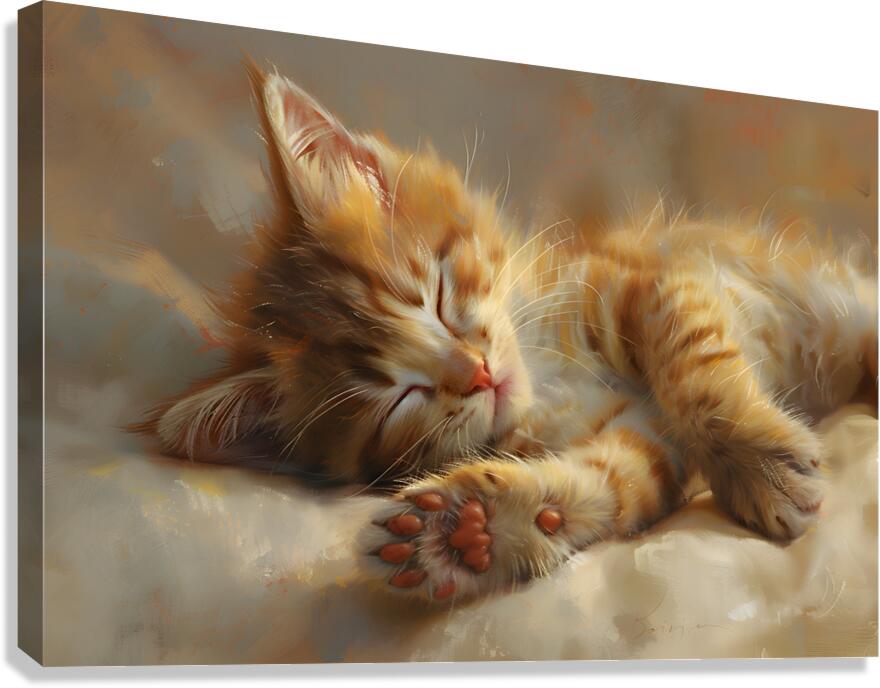 Cute Kitten Realistic Painting23 Canvas Print