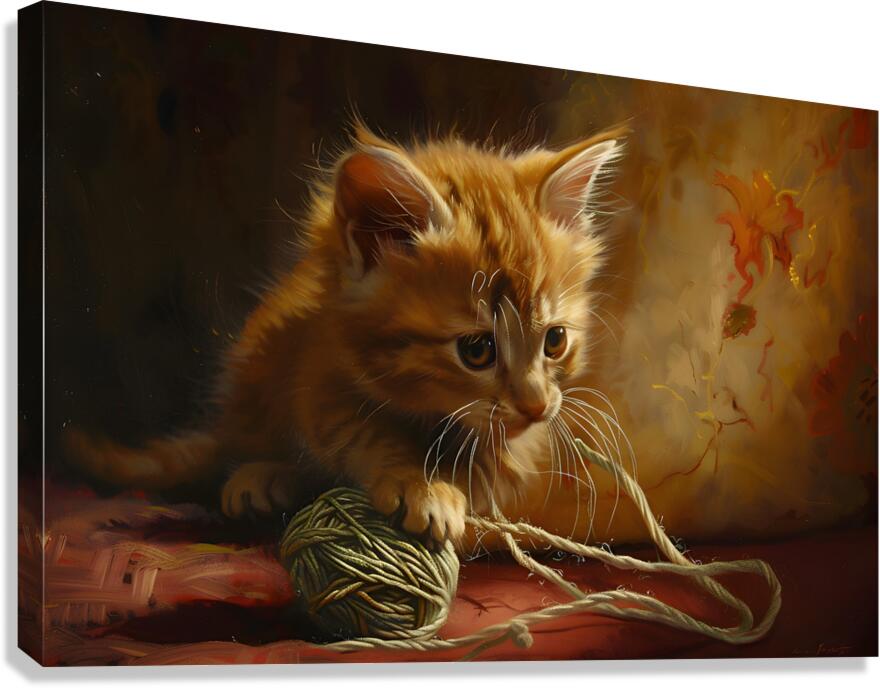Cute Kitten Realistic Painting4 Canvas Print