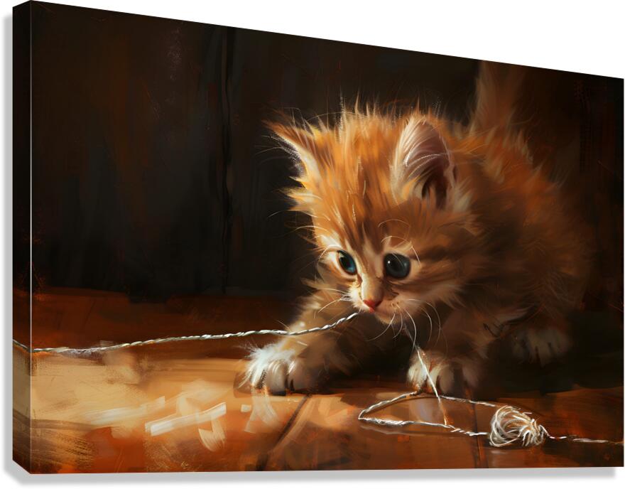Cute Kitten Realistic Painting20 Canvas Print