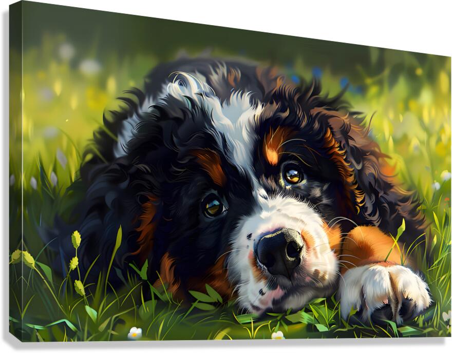 Puppy Paintings by Museblot 2 Canvas Print