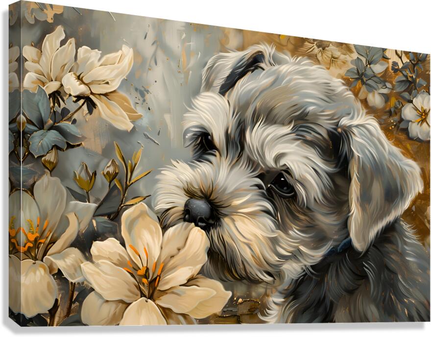 Puppy Paintings by Museblot 8 Canvas Print