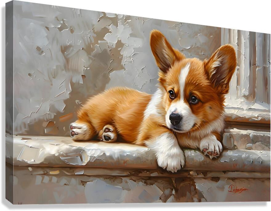 Puppy Paintings by Museblot 18 Canvas Print