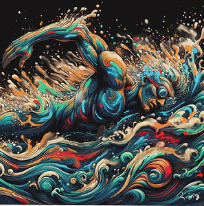 Triathlete en eau libre