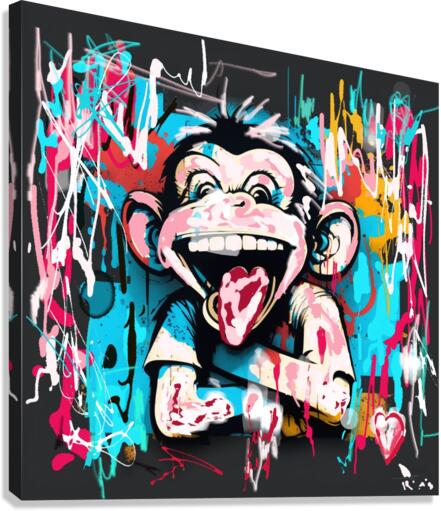 Happy monkey Canvas Print