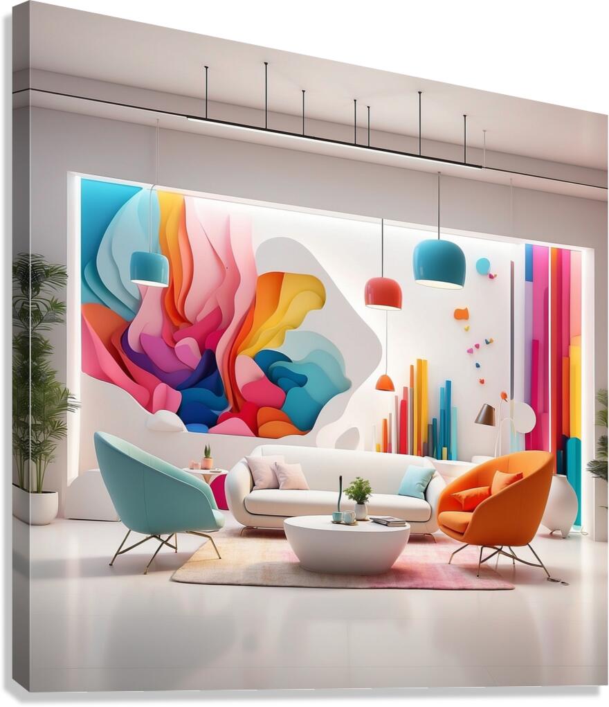 A modern reception room at a company headquarters 7 Canvas Print