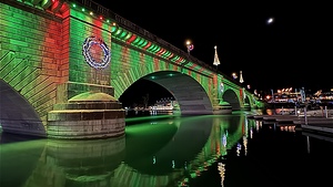 Christmas at London Bridge Reflection