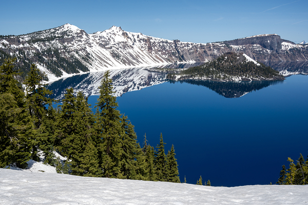 Winter Crater Lake Wide BWS4413 by Bruce W Smith