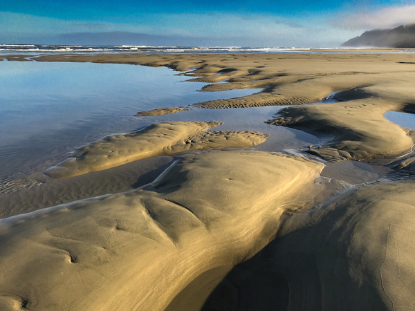 Oregon Beach Low Tide Sand Flats 8431 by Bruce W Smith