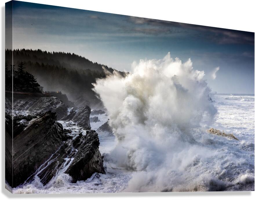 Winter Storm Exploding Waves BWS 2170 Canvas Print