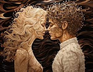 pharcry. a man and woman kiss each other while lo 1707829186.8986