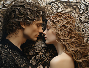 pharcry. a man and woman kiss each other while lo 1707829186.9767