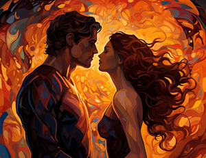 pharcry. the couple is looking at each other and