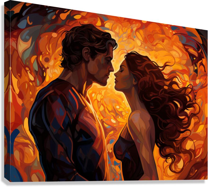 pharcry. the couple is looking at each other and Canvas Print