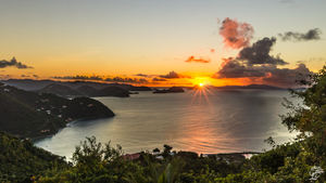 Sunset over the Virgin Islands