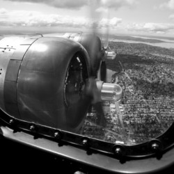 B-17 Engines in Flight