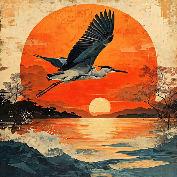 Crimson Flight at Dusk by MOFAT24