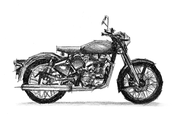 Bike Sketch By Abhi3 24x16 Print