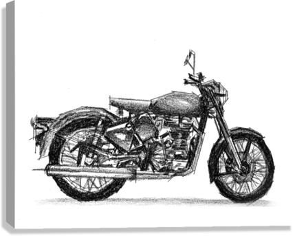 Bike Sketch By Abhi3 24x16 Canvas Print