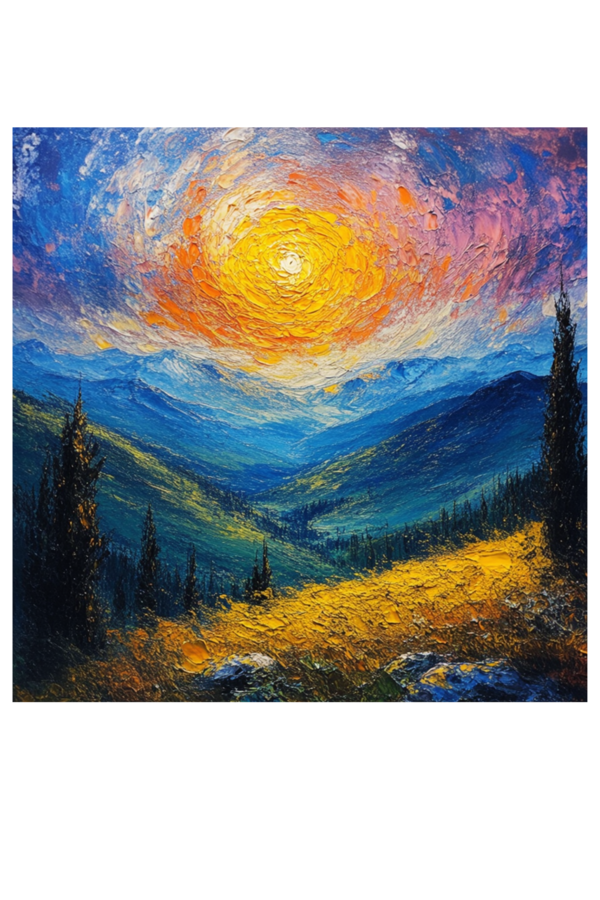 Radiant Horizons – Sunrise Symphony Over the Valleys Print