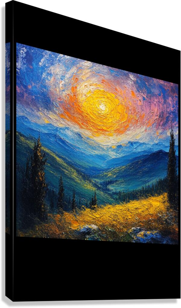 Radiant Horizons – Sunrise Symphony Over the Valleys Canvas Print