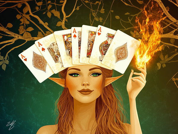 Burning Aces Print
