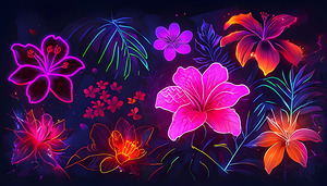 Neon Tropical Bloom 