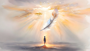 Heaven’s Whisper: A Feather of Light Descends 