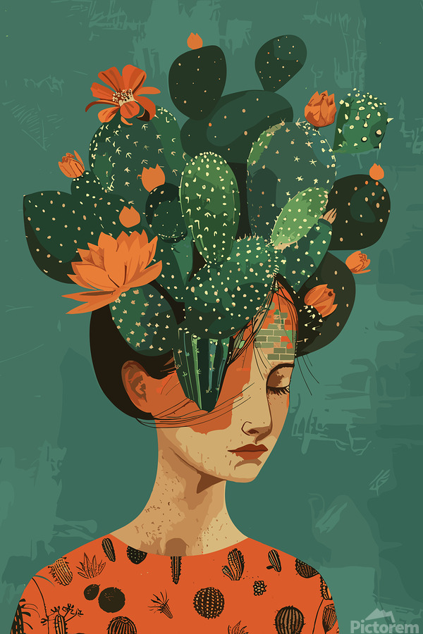 The Cactus Lady 02 by surrealgarden Wall Art