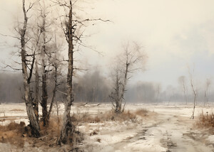 Forest covered in frost
