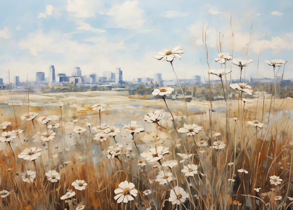 Daisies in the Urban Landscape Print