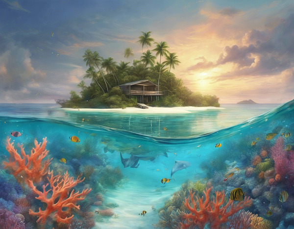 jewel of Tranquility: Discovering the Beauty of Nature in the Maldives Print