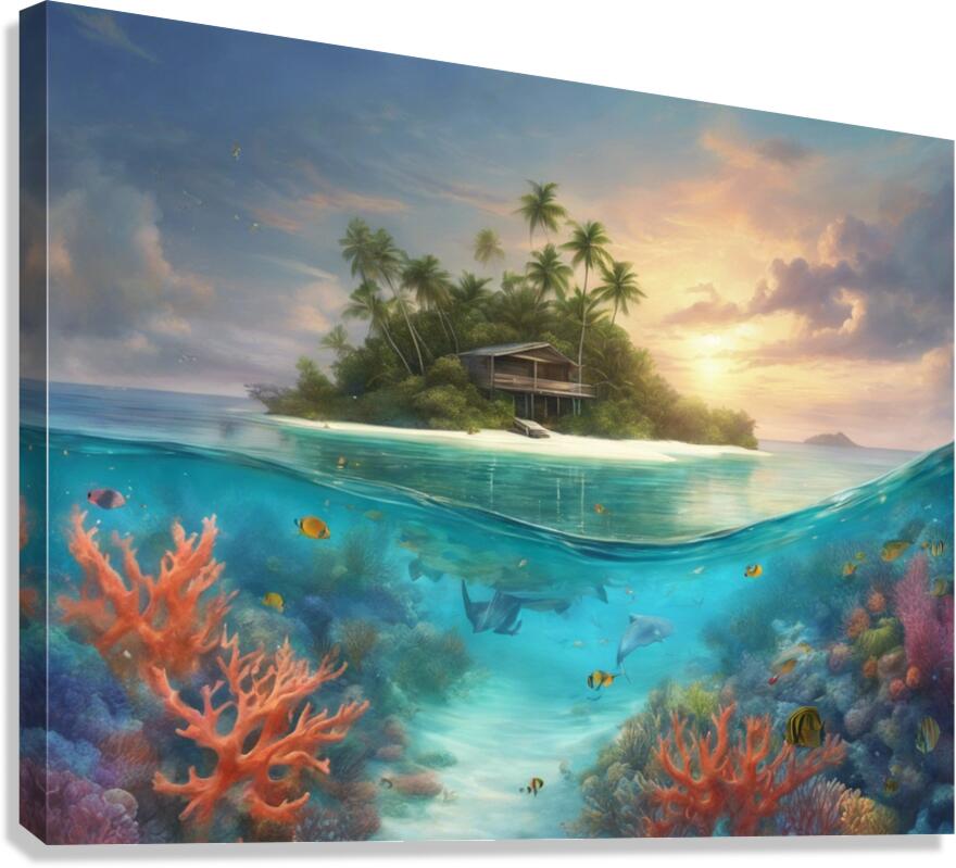 jewel of Tranquility: Discovering the Beauty of Nature in the Maldives Canvas Print
