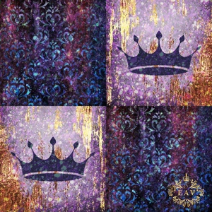 Royal Purple Grunge Damask