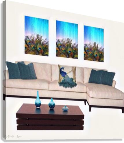 Peacock Sitting Room   Impression sur toile