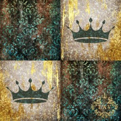 Royal Green Grunge Damask