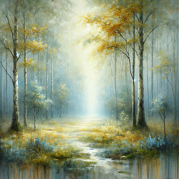 Large Abstract Landscape Oil Painting Print