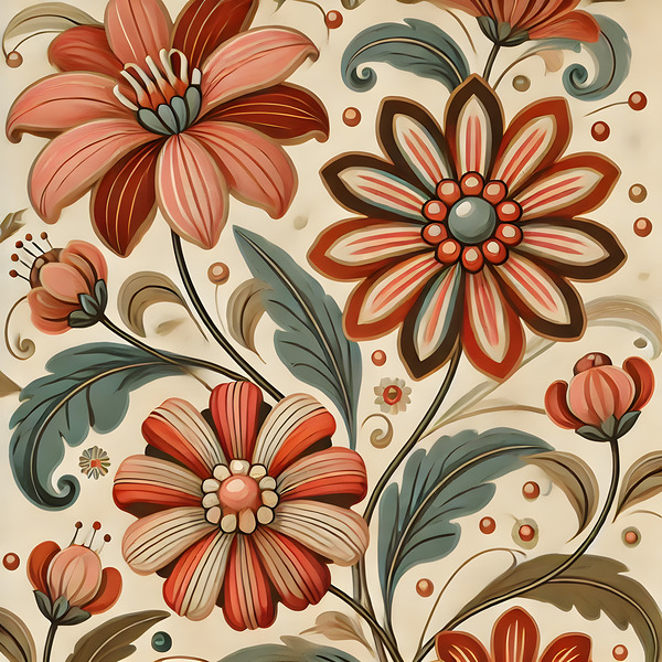 Boho Abstract Flowers Prin by GloriaDesigner