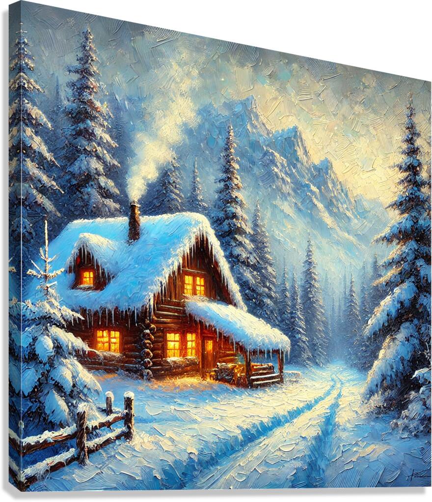 Forest Snowy Landscape Canvas Print